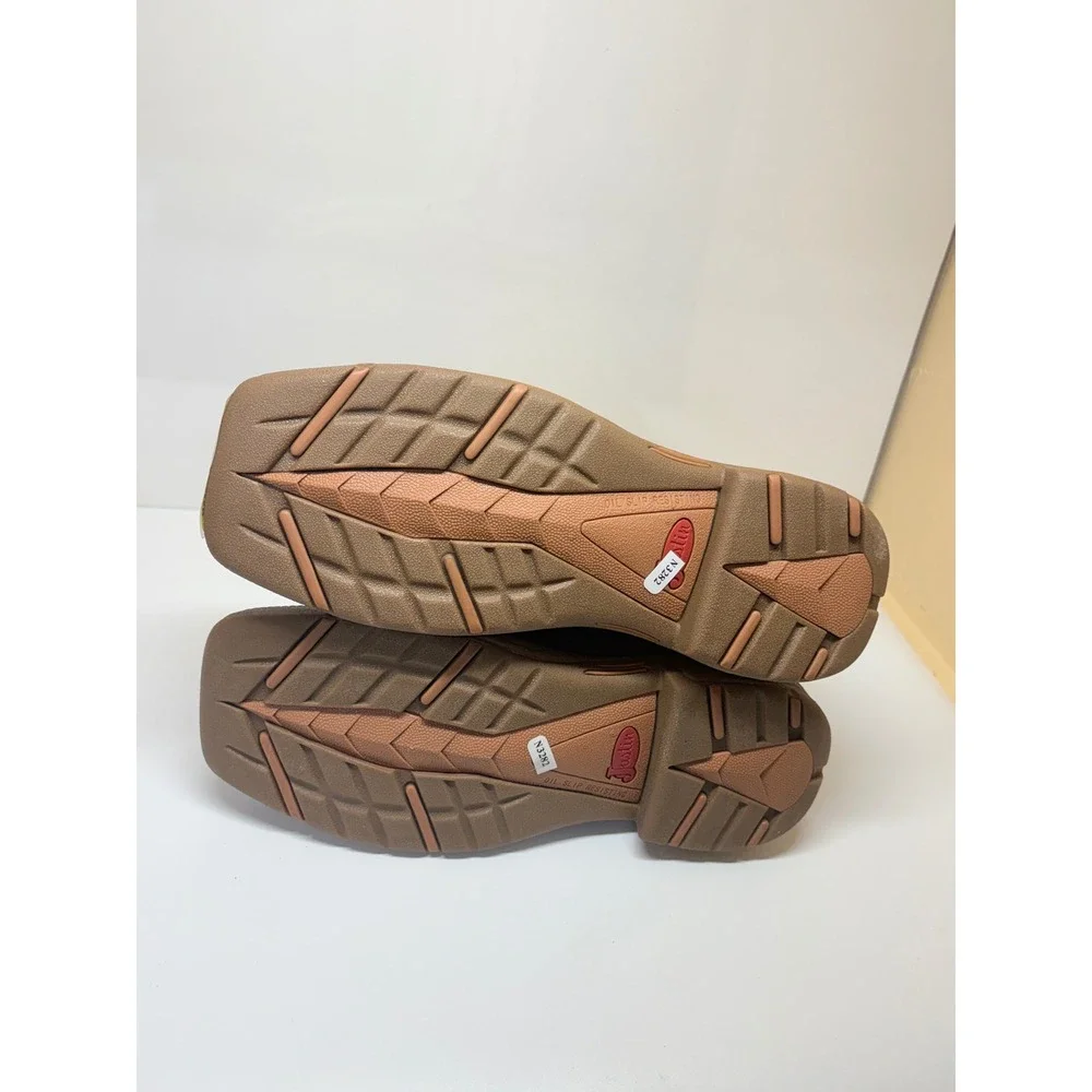 Justin Mens Rush Stampede Rustic Tan Waterproof Steel Toe Work Boots WK4331 7D